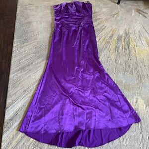 Jessica McClintock vintage purple Y2K Dress Satin long maxi strapless Dress 14